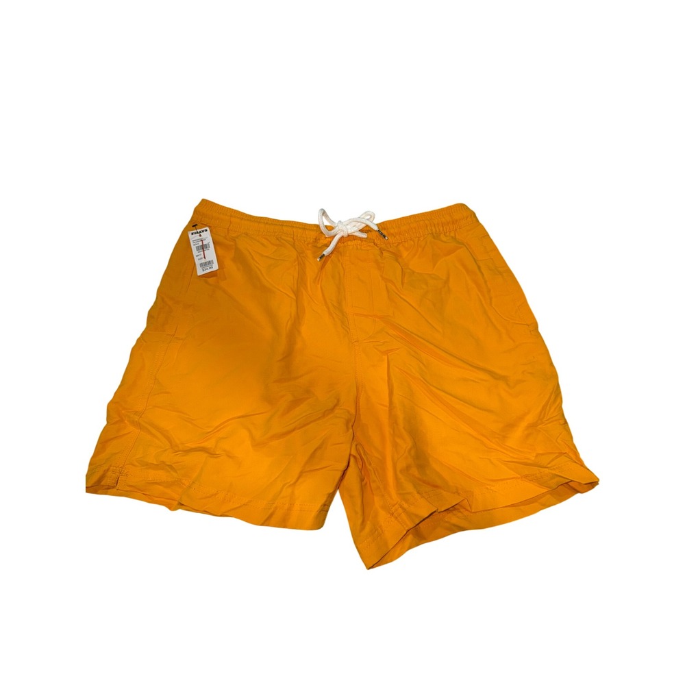 RSQ Men's Orange Nylon Swim Shorts Elastic Waist Drawstring Size M‎